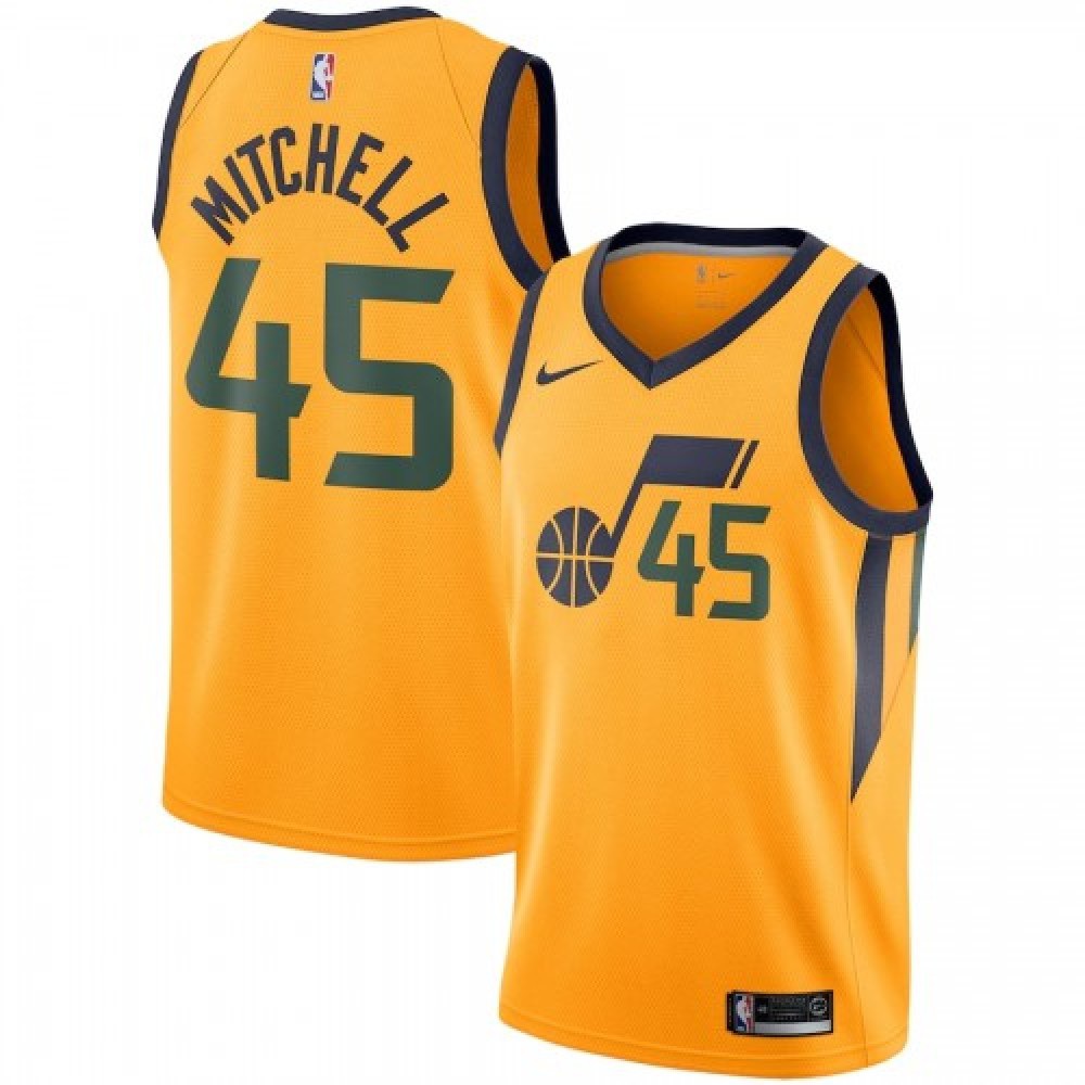 Men's Utah Jazz Donovan Mitchell #45 Gold Swingman Jersey - Statement Edition-Pro Kit Vault | Brand New 26/27 Sports Jerseys